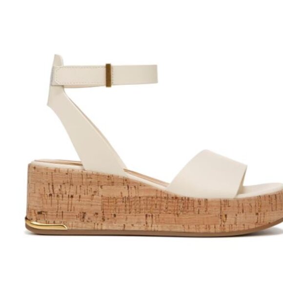 Franco Sarto Terry Platform Sandal Ivory White Leather Size 7.5 - Picture 2 of 8